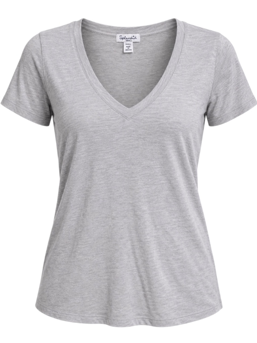 Splendid Classic V Neck Tee Size Small Light Gray Modal Cotton